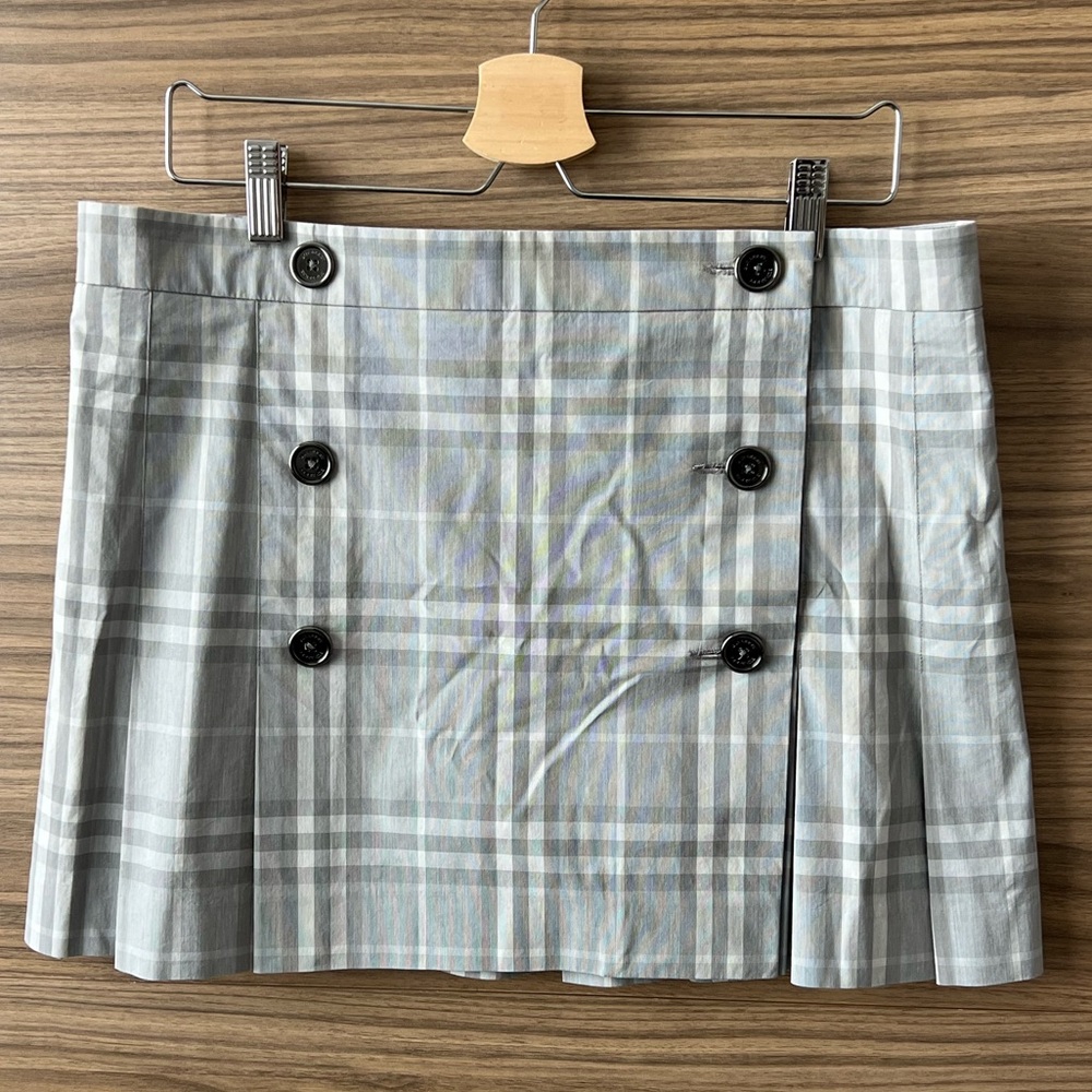 Burberry grey Novacheck wrap-around Skirt